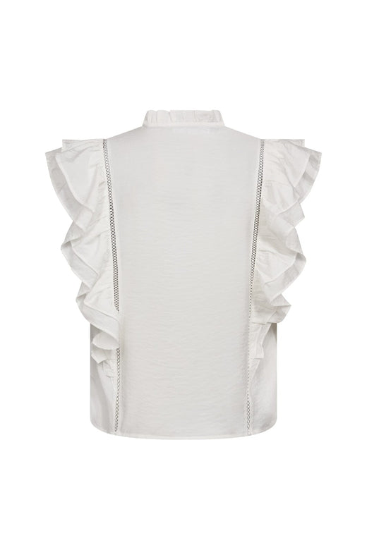 Co´Couture - Callumcc Lace Frill V-Top 45172 - 4000 - White
