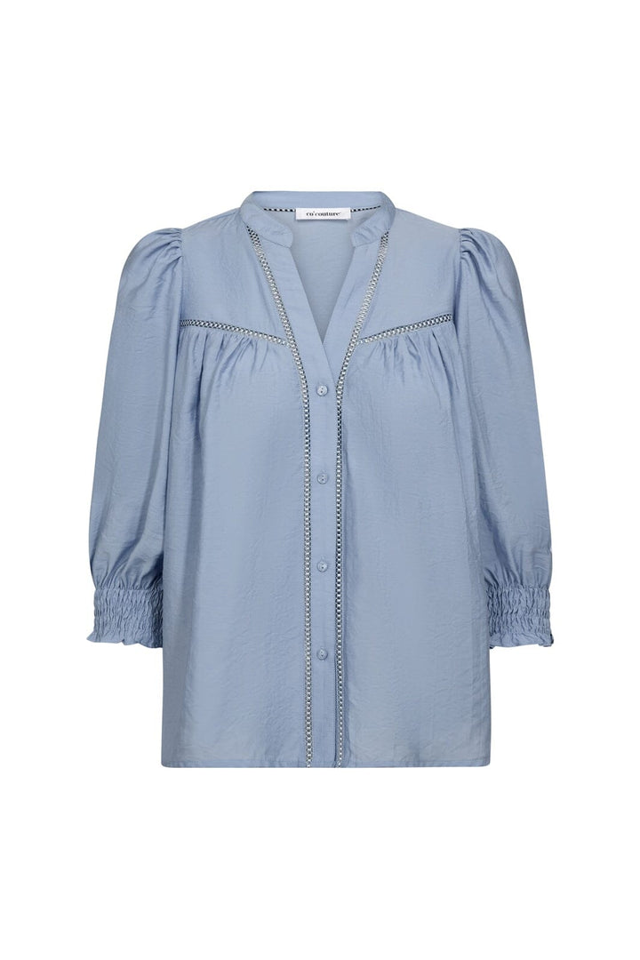 Co´Couture - Callumcc Lace Puff V-Shirt 45173 - 23 - Pale Blue