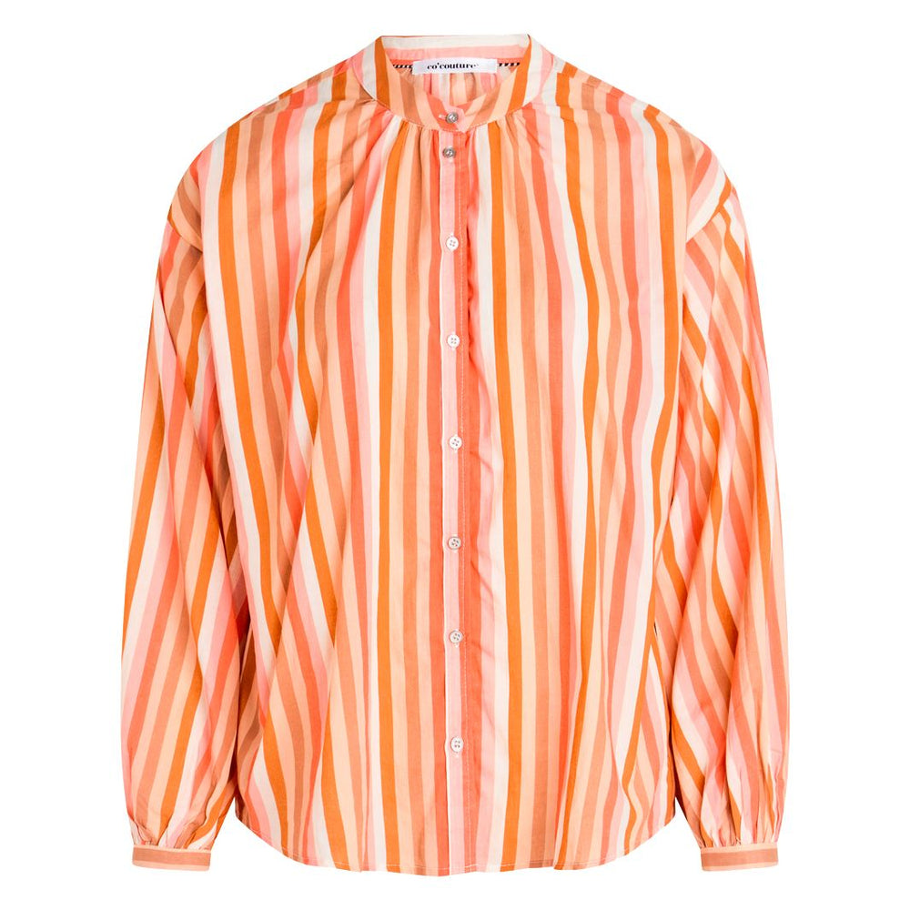 Co'couture - Celina Multi Stripe Shirt - Orange Skjorter 