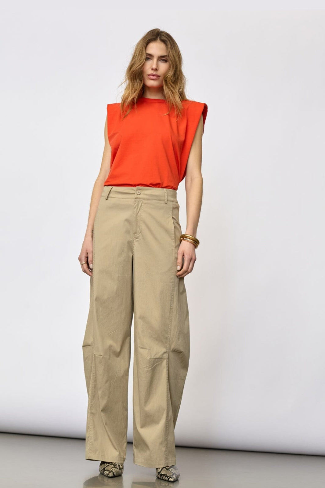 Co´Couture - Cottoncc Crisp Barrel Pant 41194 - 131 - Mushroom