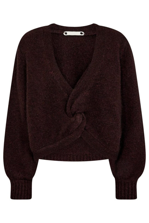 Co´Couture - Cozycc Twist Back Knit 32127 - 87 - Winered Strikbluser 