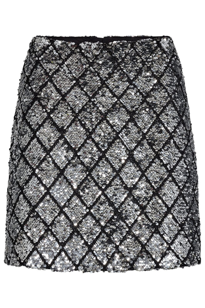 Co´couture - Cubiccc Sequin Mini Skirt 34172 - 930 Silver Nederdele 