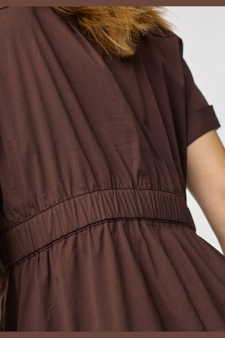 Co´Couture - Elaracc Wrap Ss Dress 46112 - 145 - Dark Brown