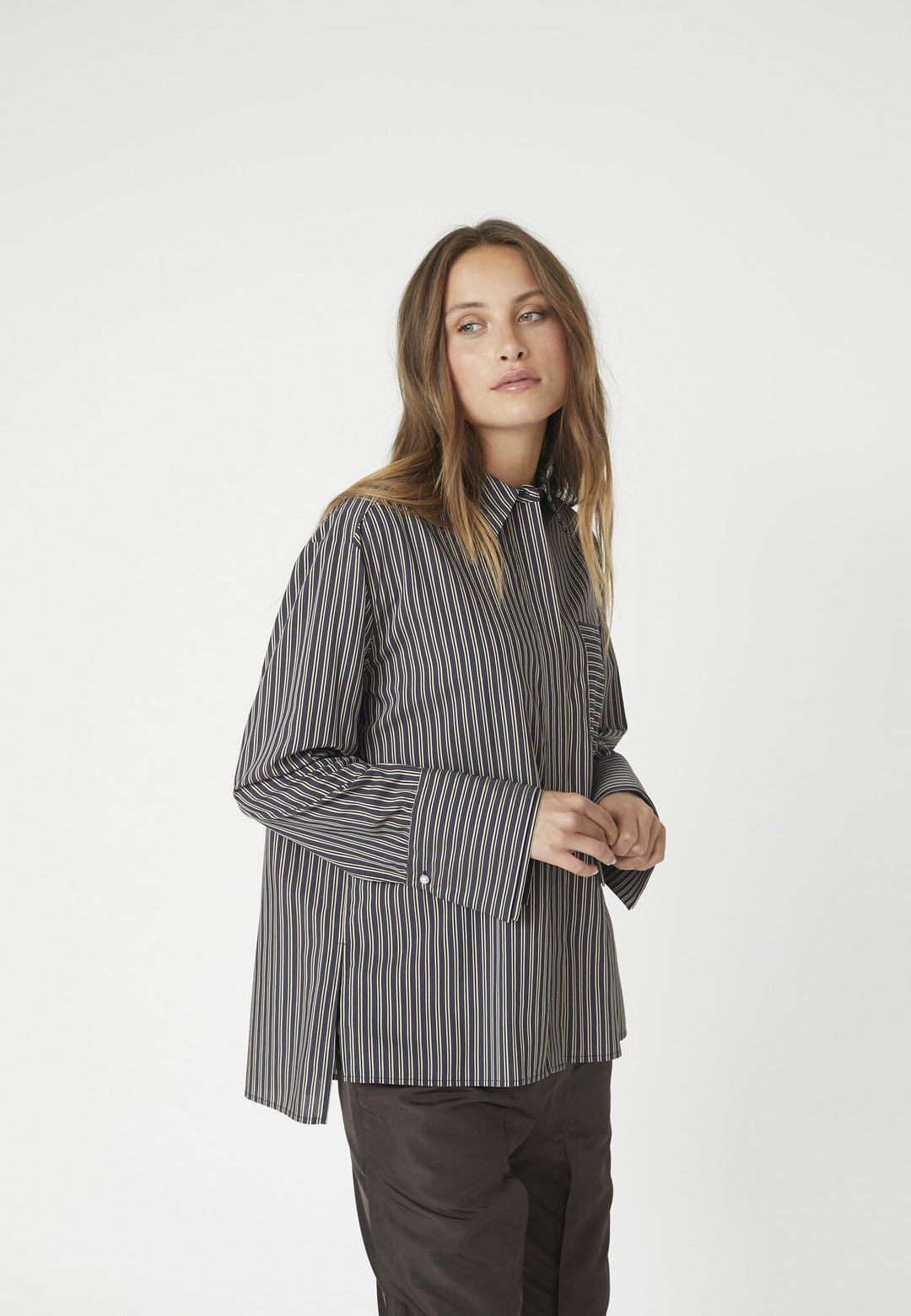 Co´Couture - Finacc Stripe Shirt 35880 - 96 - Black Skjorter 