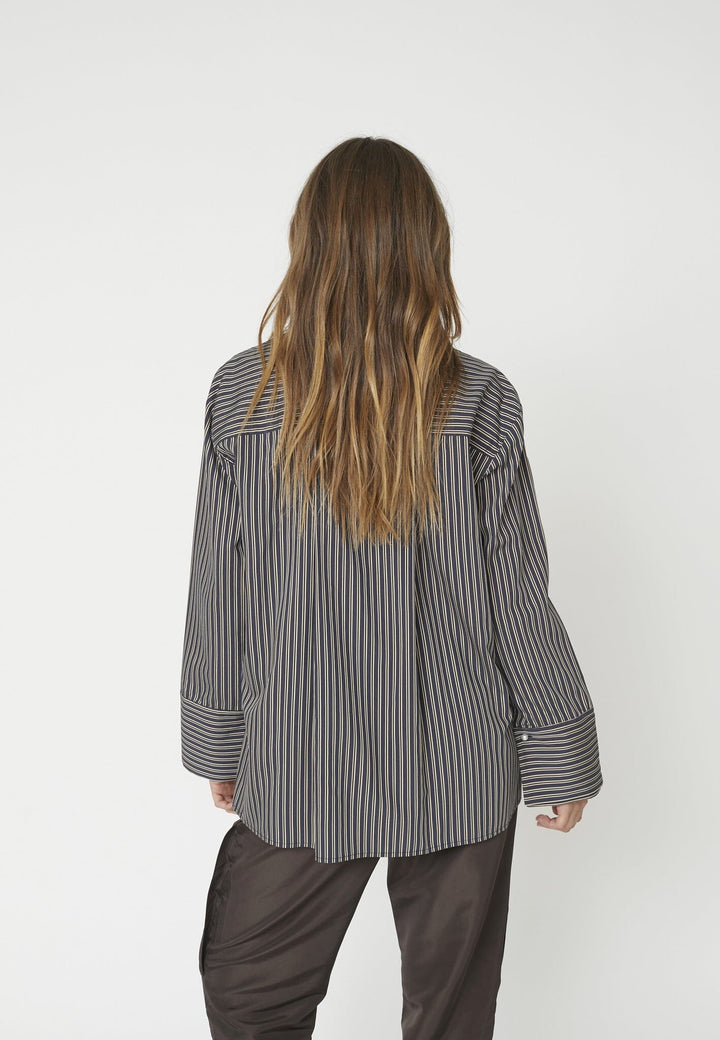 Co´Couture - Finacc Stripe Shirt 35880 - 96 - Black Skjorter 