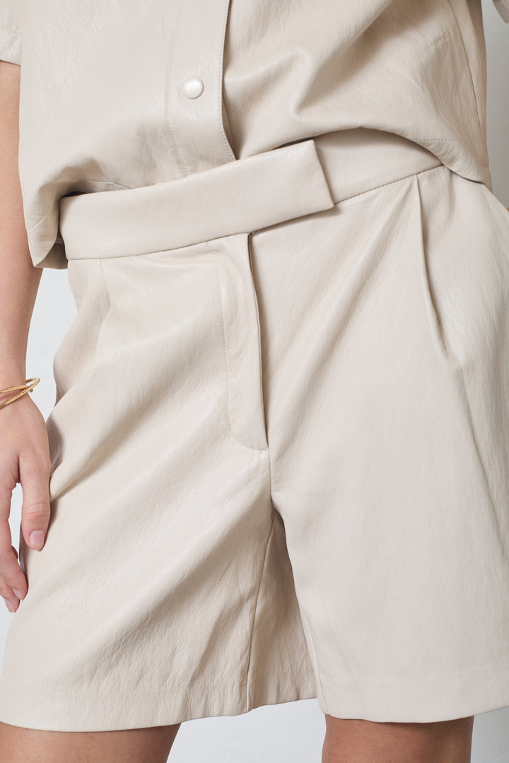 Co´Couture - Gittcc Pleat Shorts 41070 - 199 - Bone Shorts 