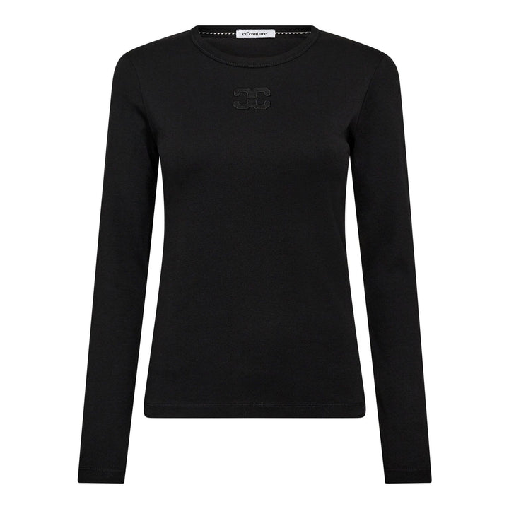 Co´Couture - Grannycc Embroidery Ls Tee 33180 - 96 - Black T-shirts 