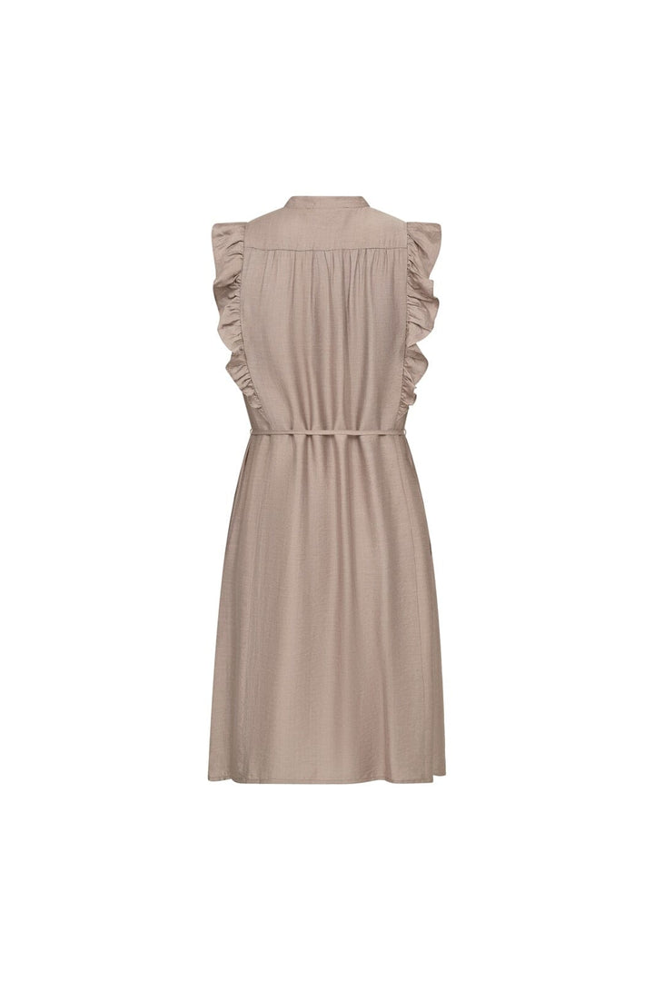 Co´Couture - Heracc Frill Ss Crop V-Dress 46099 - 154 - Walnut