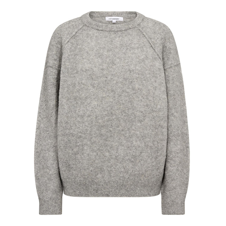 Co´Couture - Kailacc Ls Knit 500226 - 65006 - Grey Melange Strikbluser 
