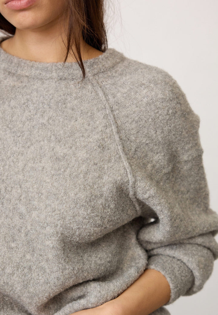 Co´Couture - Kailacc Ls Knit 500226 - 65006 - Grey Melange Strikbluser 