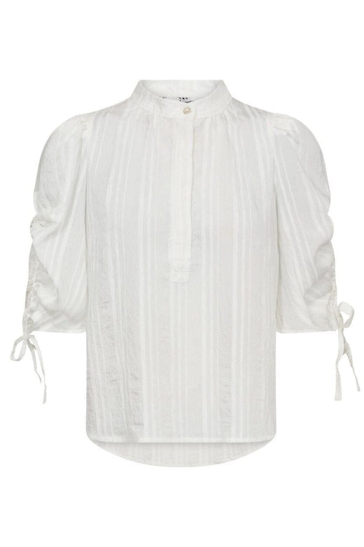 Co´Couture - Kesicc Ss Puff Blouse 35956 - 4000 - White Bluser 