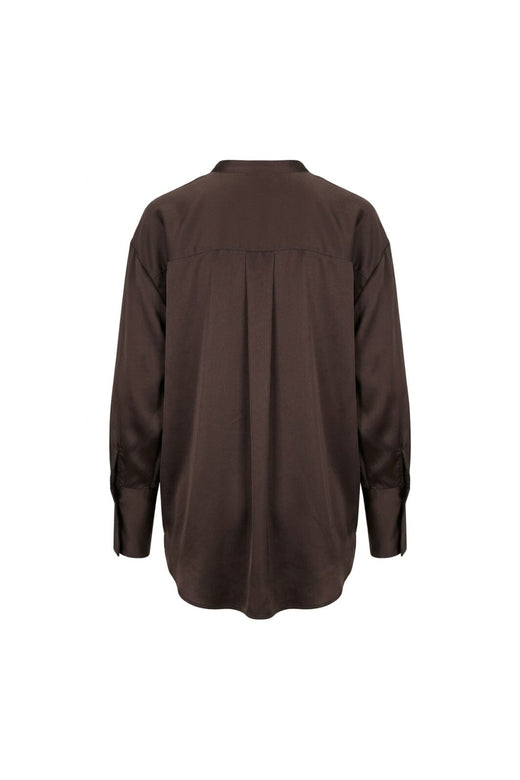 Co´Couture - Lauracc Mandarin Shirt 506623 - 20003 - Dark Brown