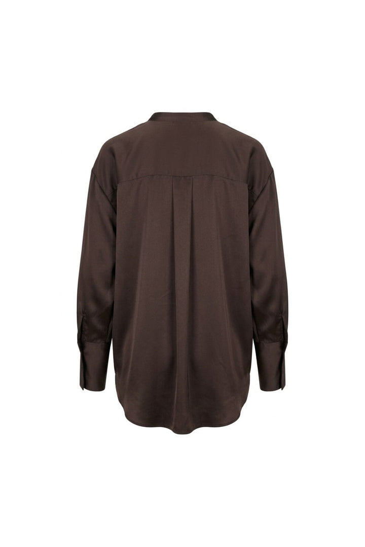 Co´Couture - Lauracc Mandarin Shirt 506623 - 20003 - Dark Brown