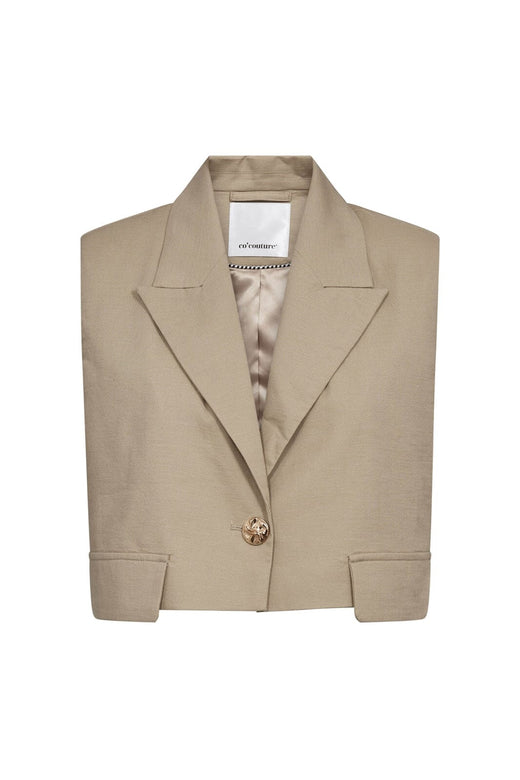 Co´Couture - Leilacc Linen Crop Vest 40054 - 320 - Bisquit