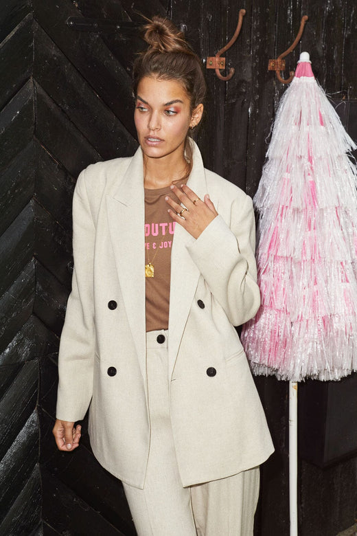 Co´couture - Linen Oversize Blazer - Bone Blazere 
