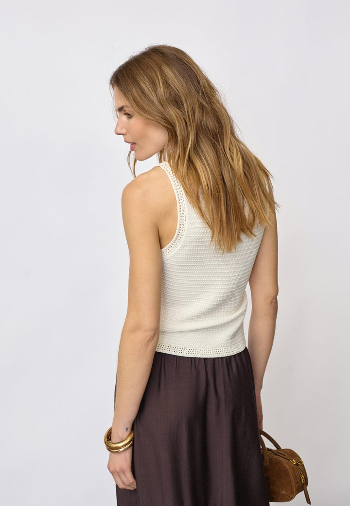 Co´Couture - Luecc Knit Top 42026 - 11 - Off White Strikbluser 