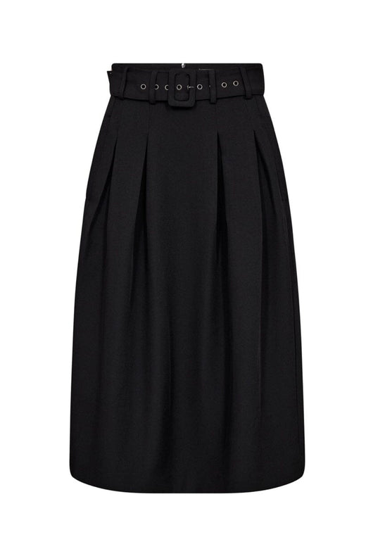 Co´Couture - Lunacc Belt Midi Pleat Skirt 44003 - 96 - Black