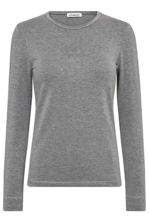 Co´Couture - Mannycc Lurex Emb L/S Tee 33210 - 930 - Silver T-shirts 