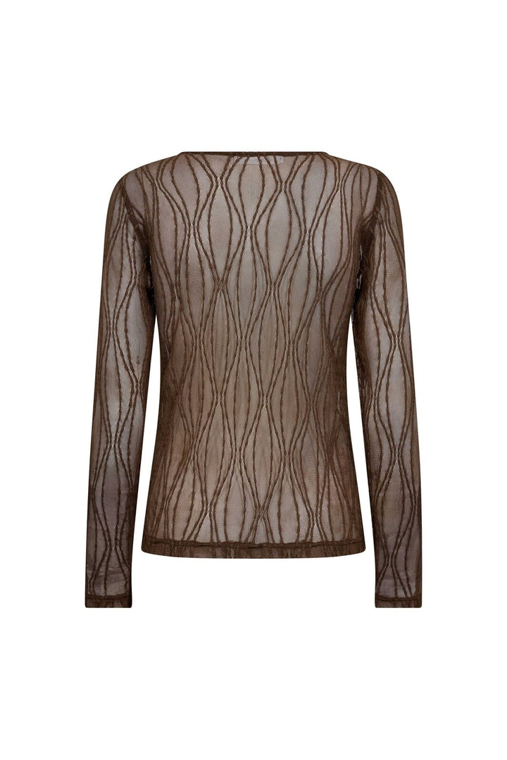 Co´Couture - Marcycc Mesh O-Blouse 43043 - 83 - Mocca