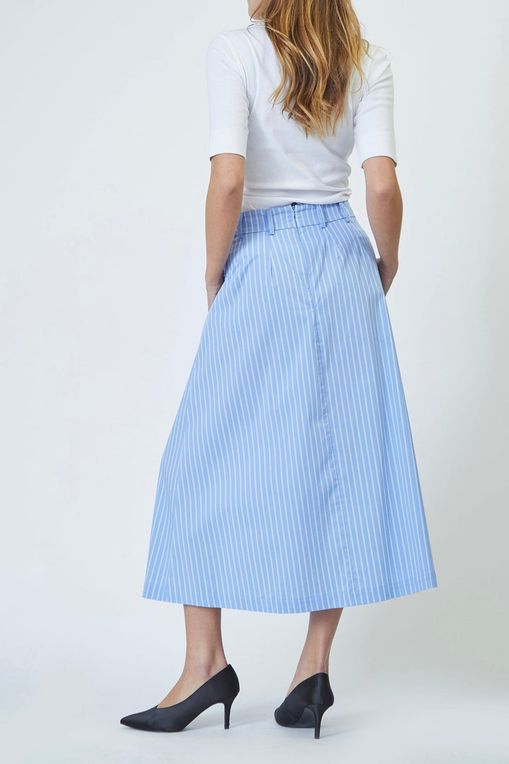 Co´Couture - Micacc Stripe Pleat Skirt 34225 - 23 - Pale Blue Nederdele 