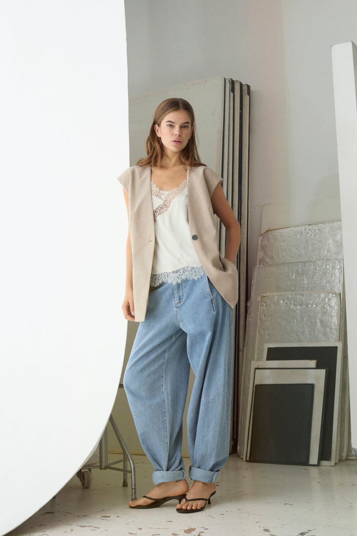 Co´Couture - Nadinecc Oversize Vest 40059 - 320 - Bisquit Veste 