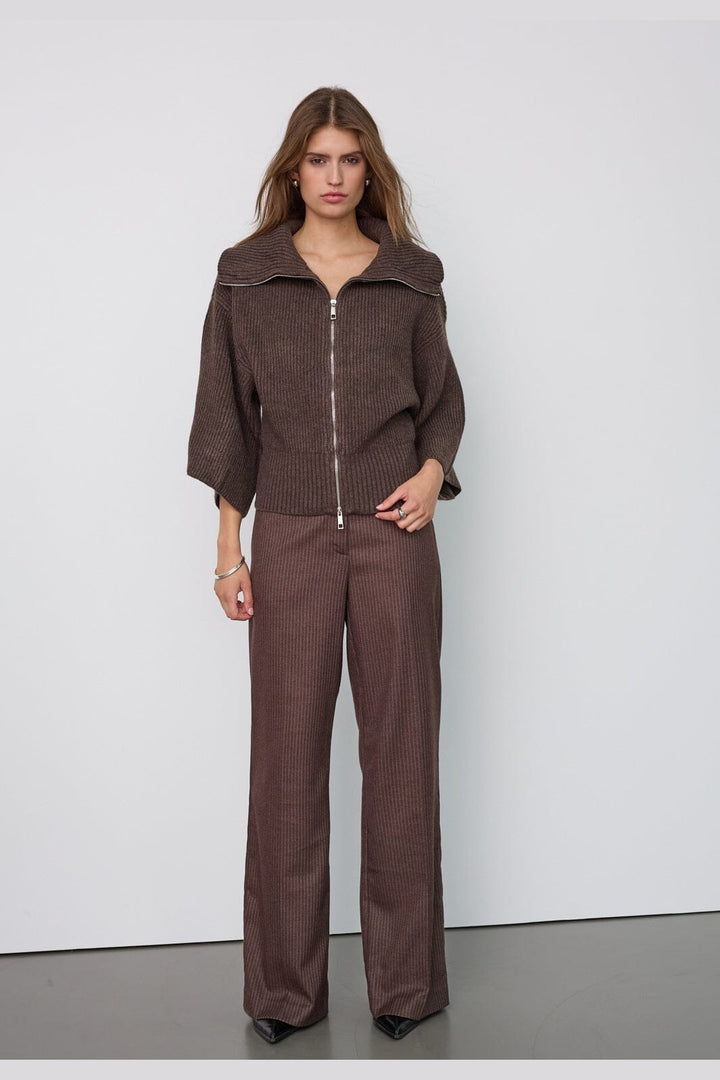 Co´Couture - Rowcc Zip Ss Knit 500542 - 20004 - Mocca