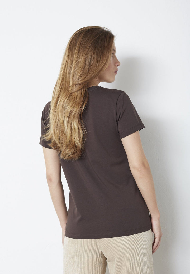 Co´Couture - Signaturecc New Tee 33200 - 145 - Dark Brown T-shirts 