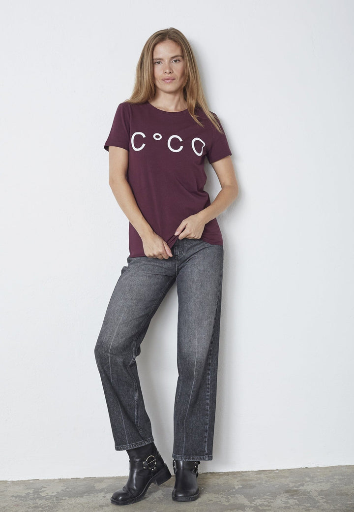 Co´Couture - Signaturecc New Tee 33200 - 87 - Winered T-shirts 