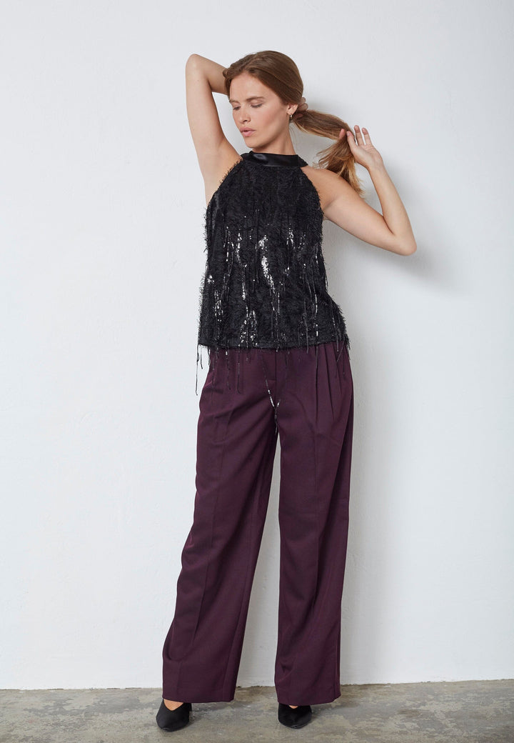 Co´Couture - Sillacc Sequin Halter Top 35987 - 96 - Black Toppe 