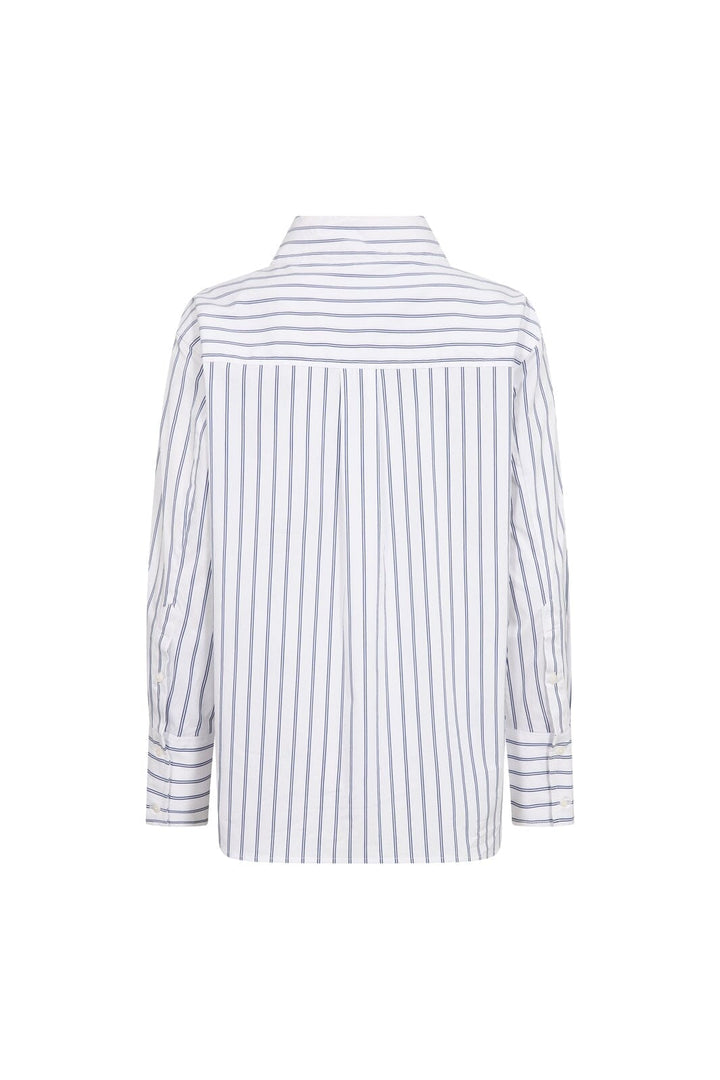 Co´Couture - Somocc Stripe Funnel Neck Shirt 500372 - 10001 - White
