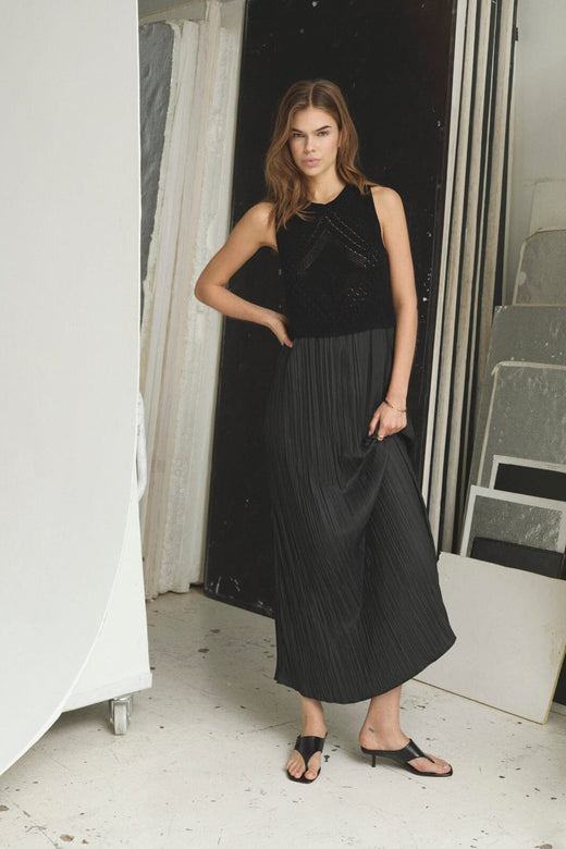 Co´Couture - Tammycc Plissé Mix Dress 46059 - 96 - Black Kjoler 