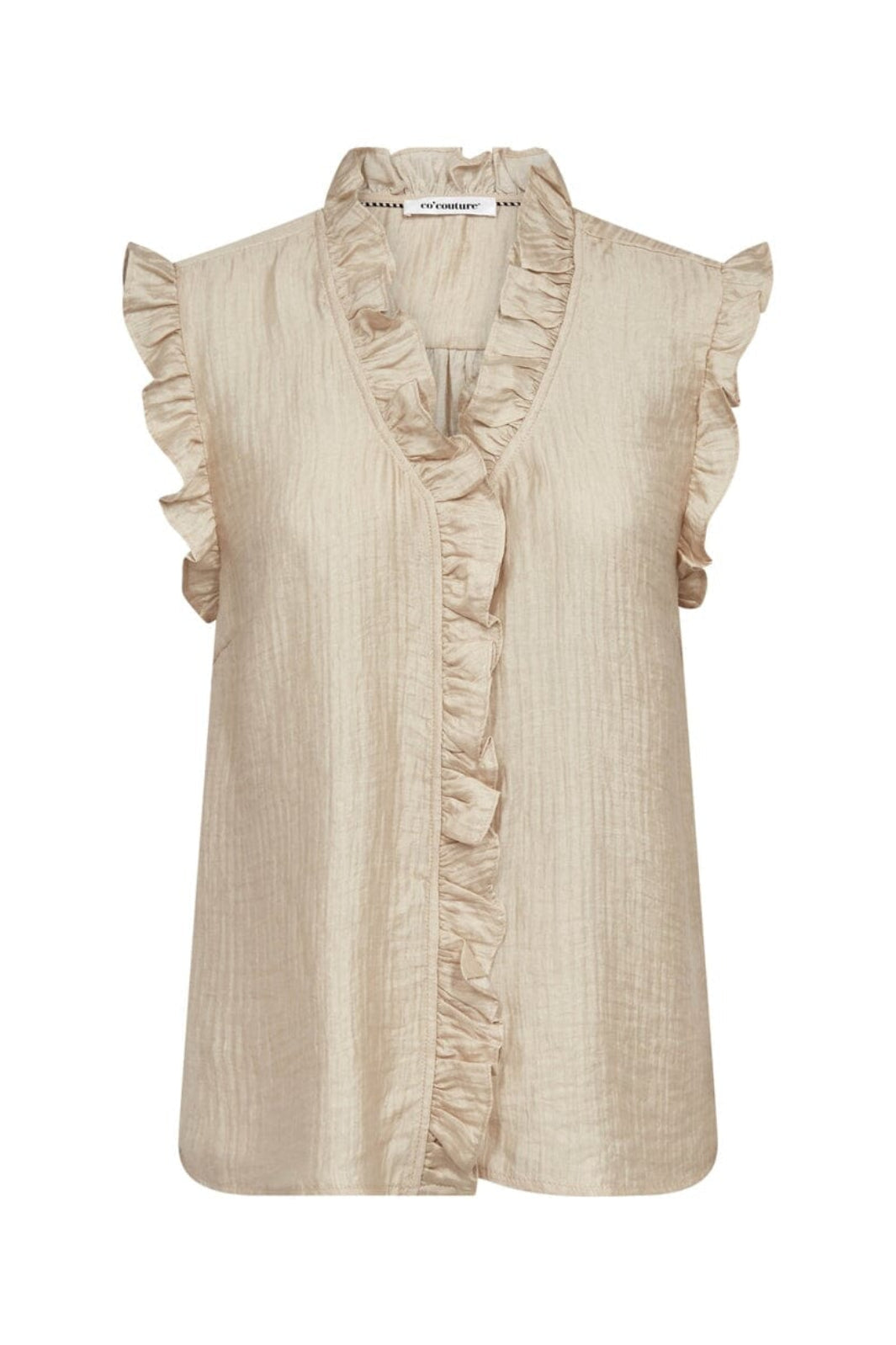 Co´Couture - Tassycc Frill Top 45161 - 320 - Bisquit