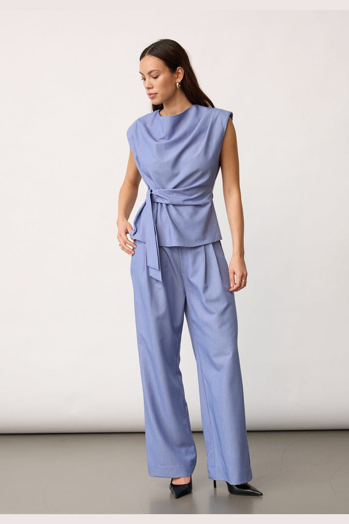 Co´Couture - Tennycc Pleat Top 45198 - 552 - Denim Blue