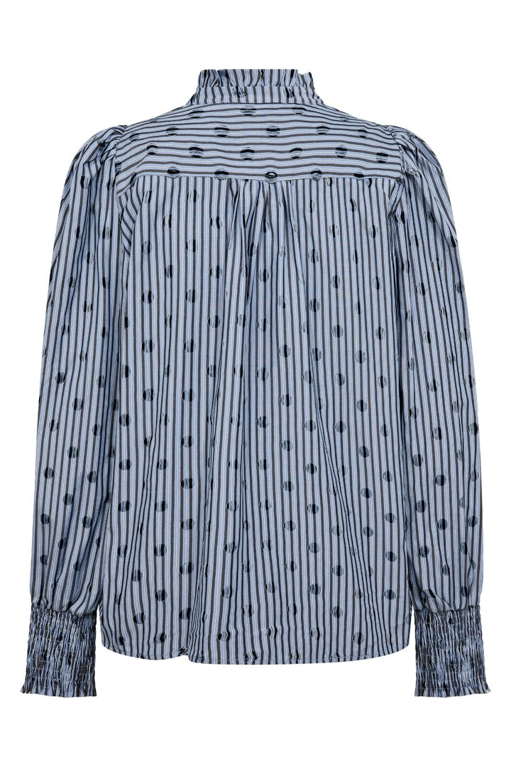 Co´Couture - Trixiecc Dot V-Shirt 35871 - 17 - Blue