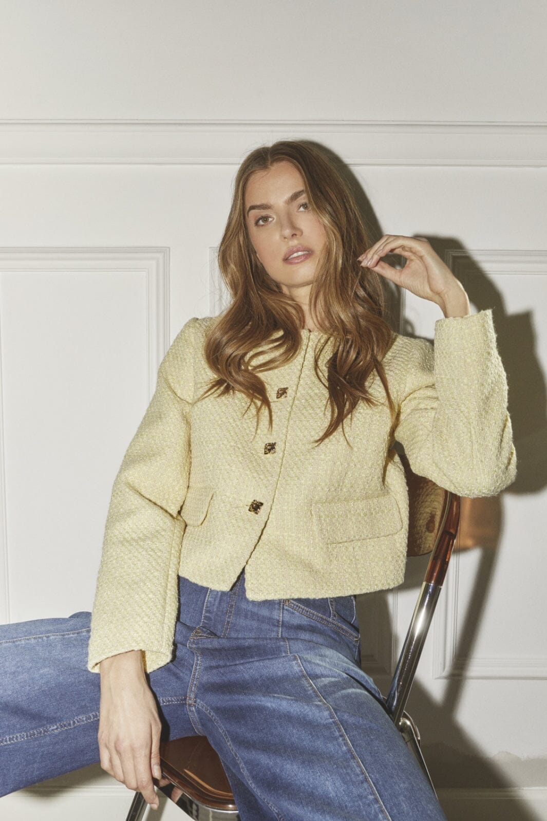 Co´Couture - Yaracc Boucle Jacket 30356 - 242 - Pastel Yellow Jakker 