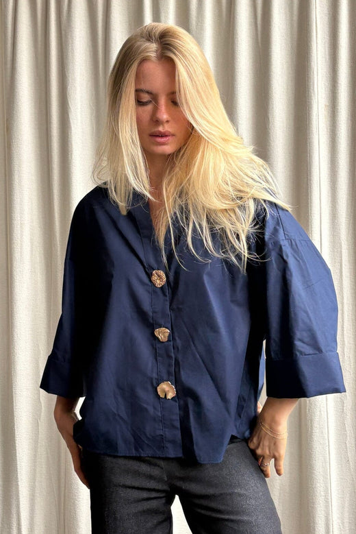 Continue - Augusta Big Gold Buttons 15171 - Navy Blue