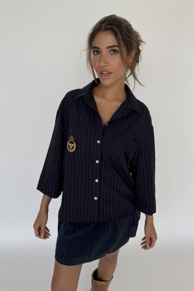 Continue - Mili Pinstripe Patch 14999 - Navy Blue Stripe