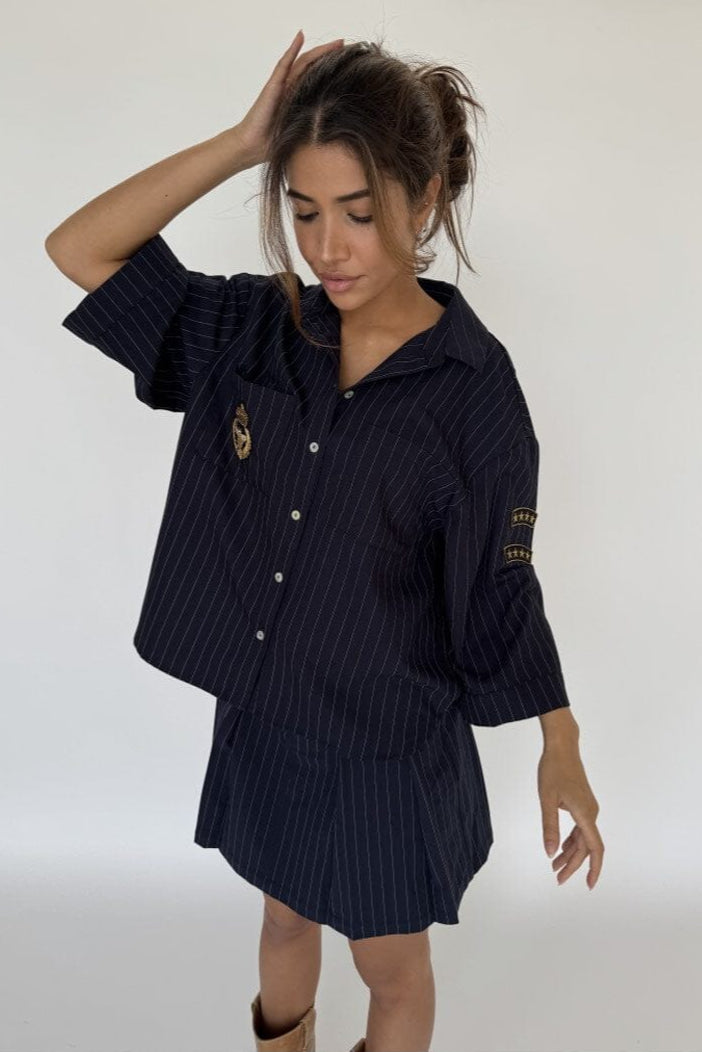 Continue - Mili Pinstripe Patch 14999 - Navy Blue Stripe