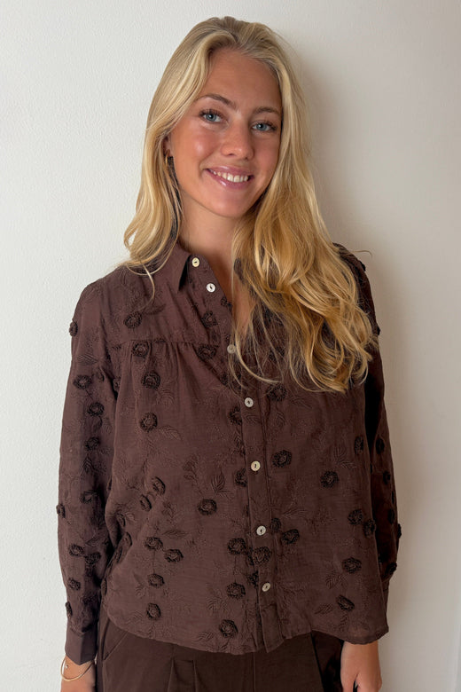 Continue - Minna Long Sleve 15339 - Brown Skjorter 
