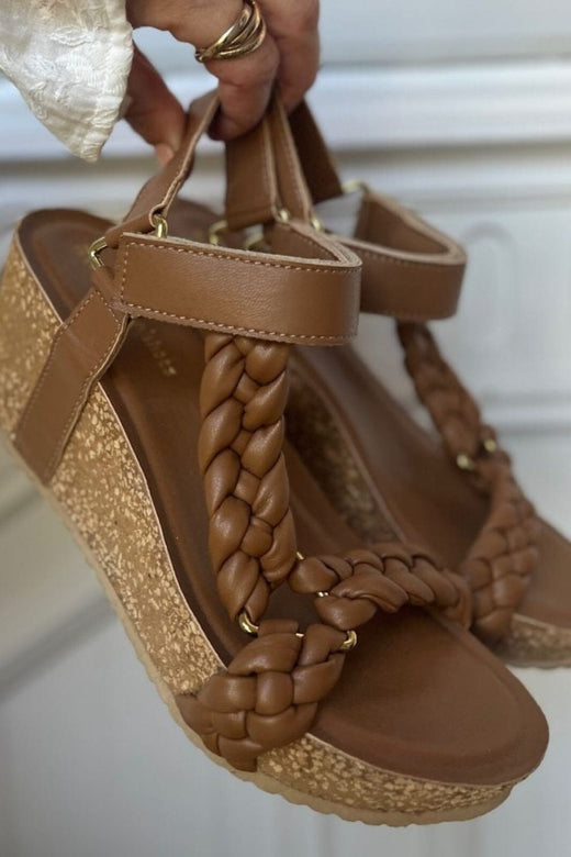 Copenhagen Shoes - Woven Lady 24 Lea CS7960 - 0241 - Cognac Sandaler 