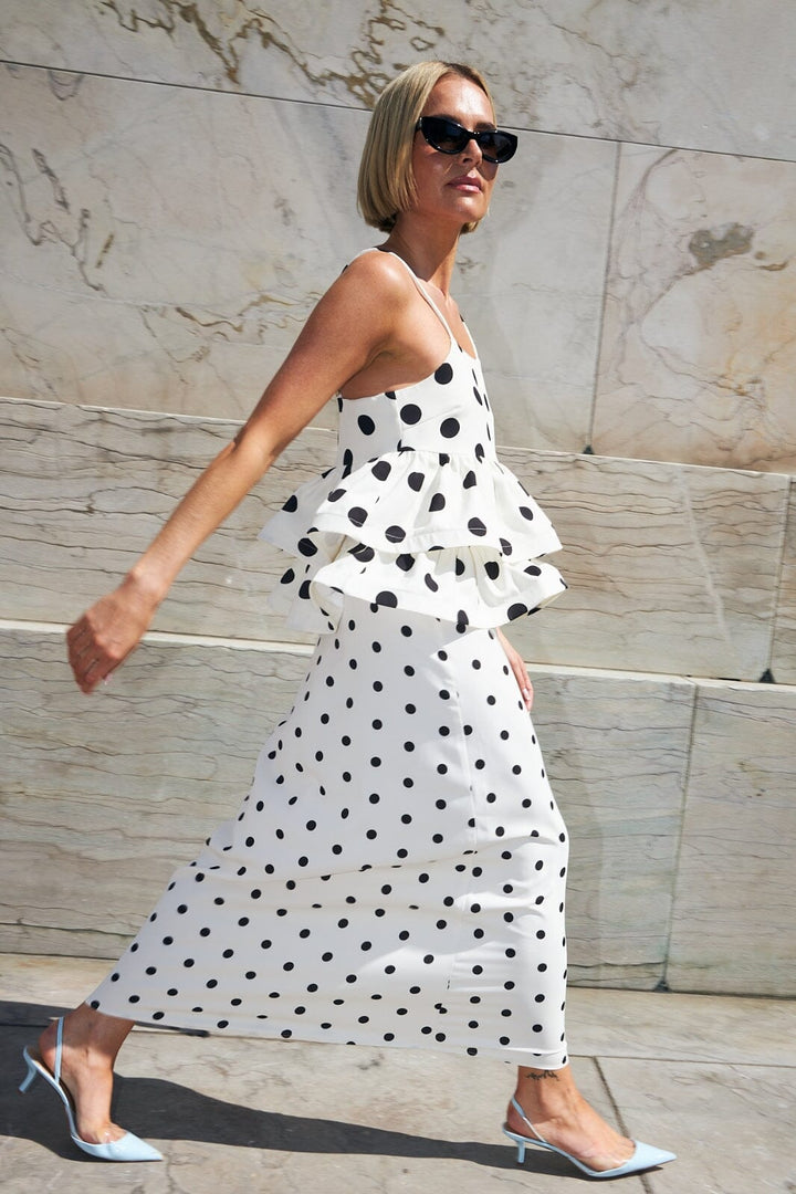Cras - Joselle Skirt CE1041 - 8143 - 8143 White Polka