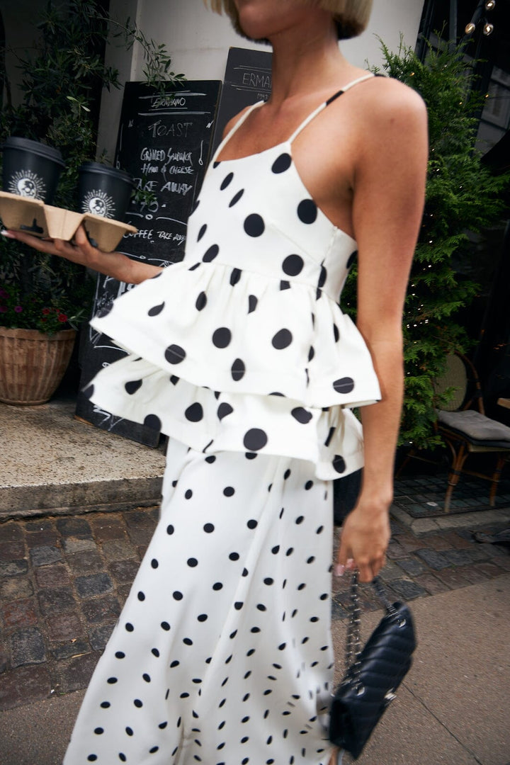 Cras - Joselle Top CE1038 - 8141 - 8141 White Polka Grande