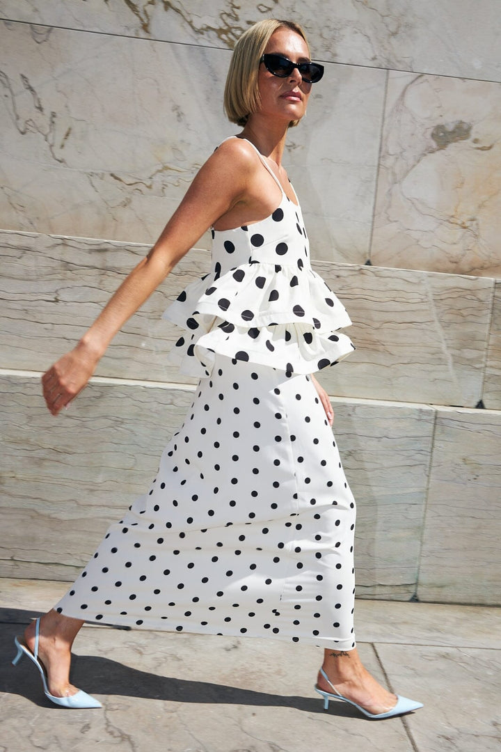 Cras - Joselle Top CE1038 - 8141 - 8141 White Polka Grande