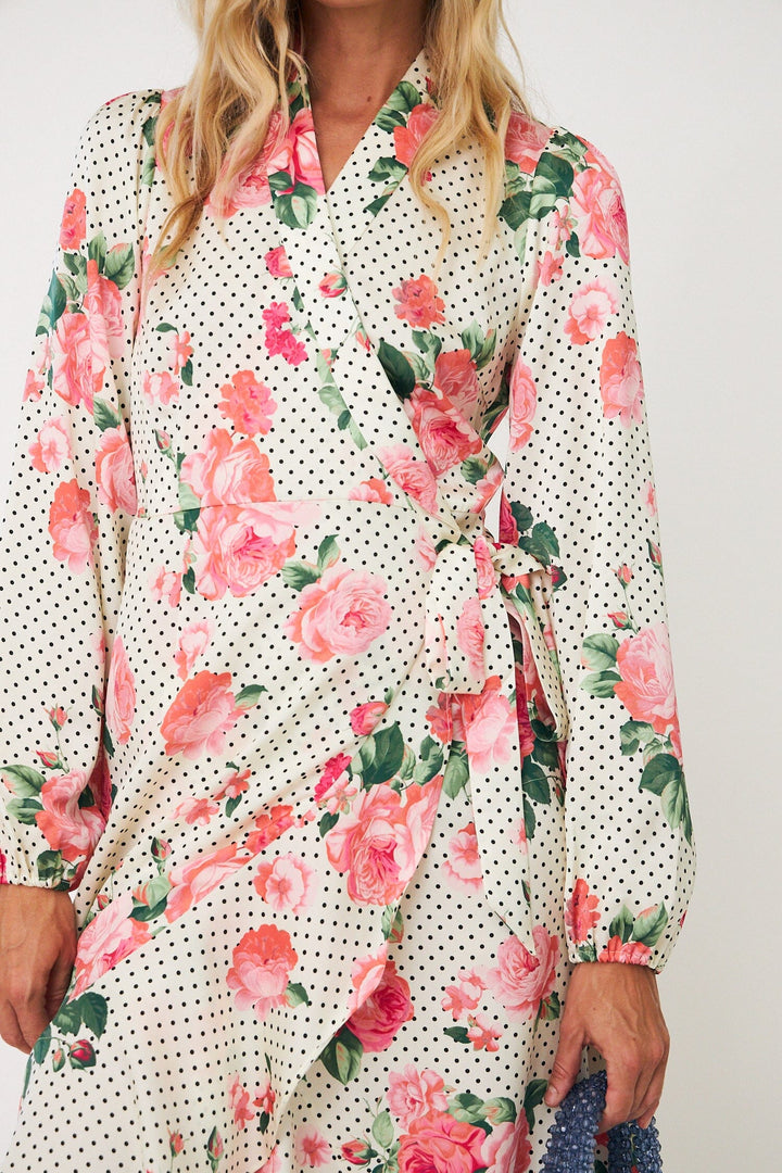 Cras - Lara Dress C489 - Polka Rose Kjoler 