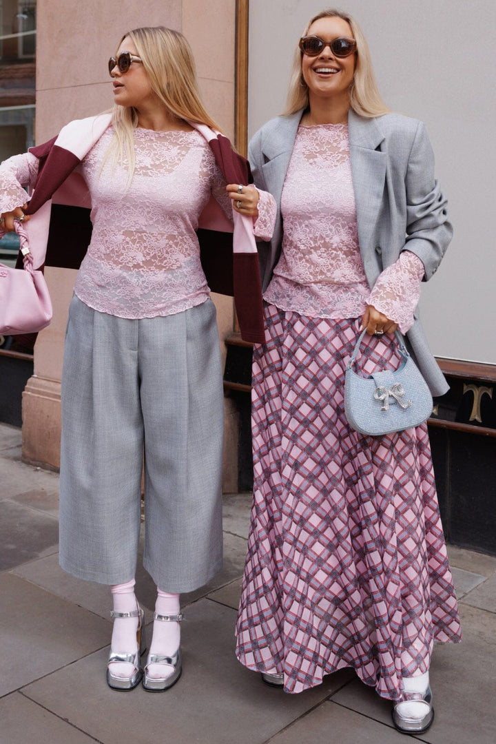 Cras - Odelle Skirt C728 - Pink Check Nederdele 