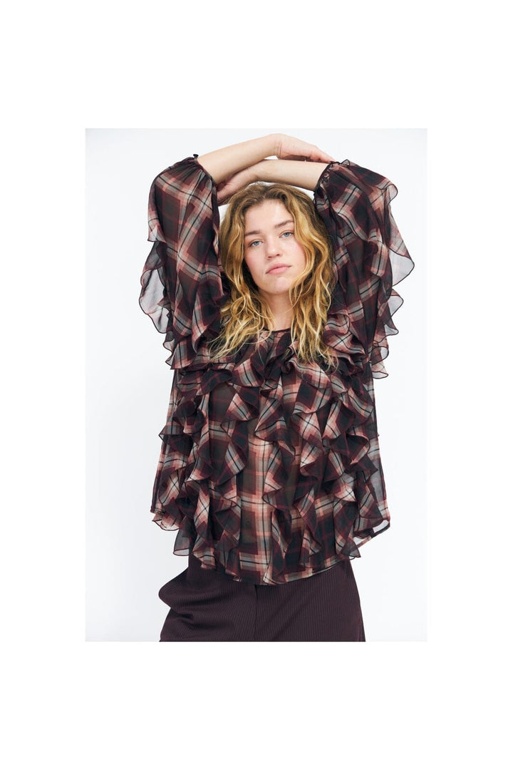 Cras - Rya Blouse C2402024 - Bordeaux Check