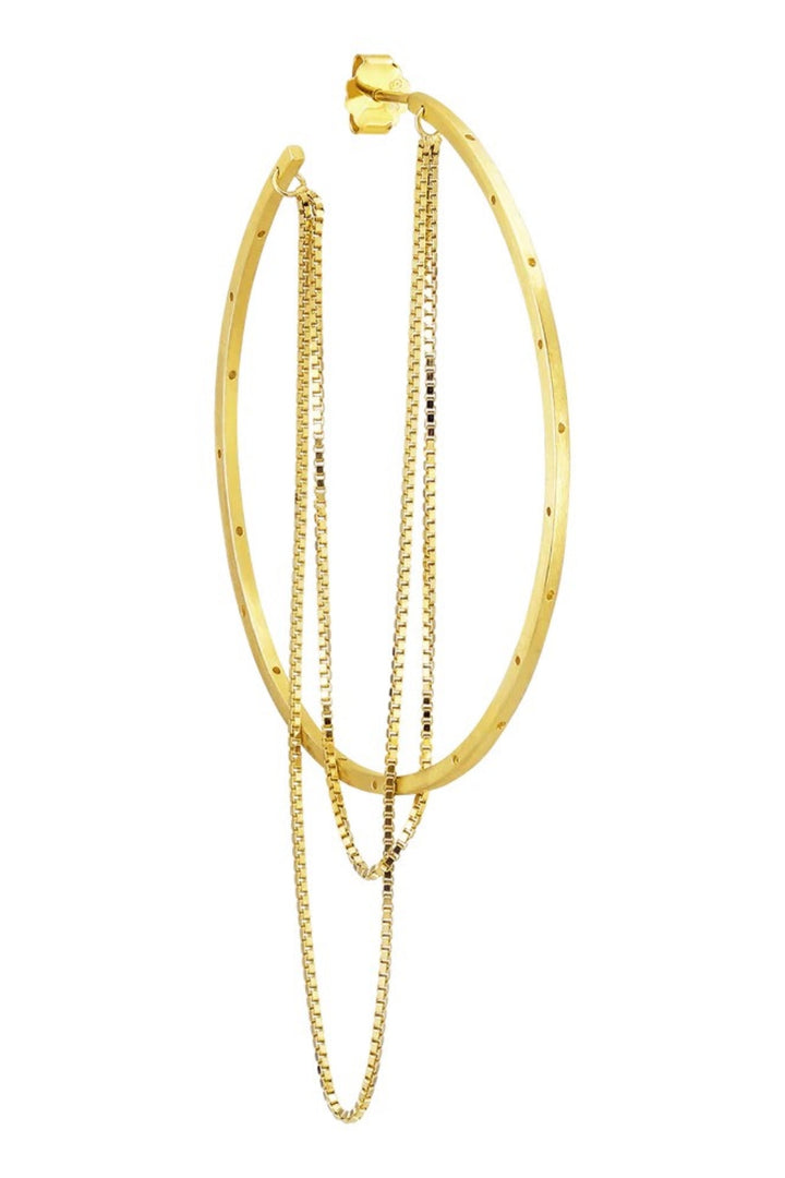 Jane Kønig - Big Orbis Chain Hoop BOCH-SS25-G - Forgyldt