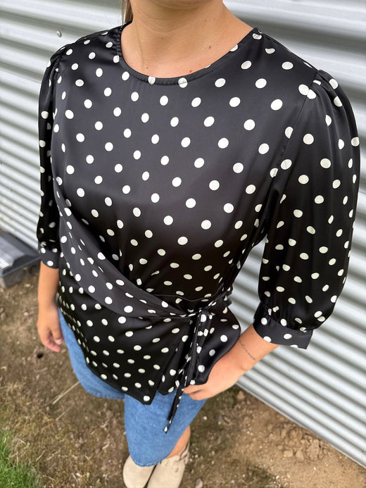 Dear Molly - Dot Top 155563C - Black W.white Dots Toppe 