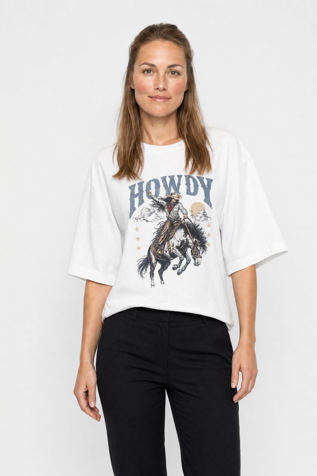 Dear Molly - Howdy T-shirt Ch170408b - Hvid - XS