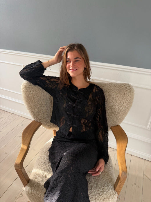 Dear Molly - Lace Blouse Ch171496b - Black Bluser 